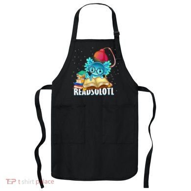 Readsolotl Axolotl Funny Reading Fish Books Lizard  Apron
