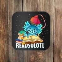 Readsolotl Axolotl Funny Reading Fish Books Lizard  Coaster thumb 0