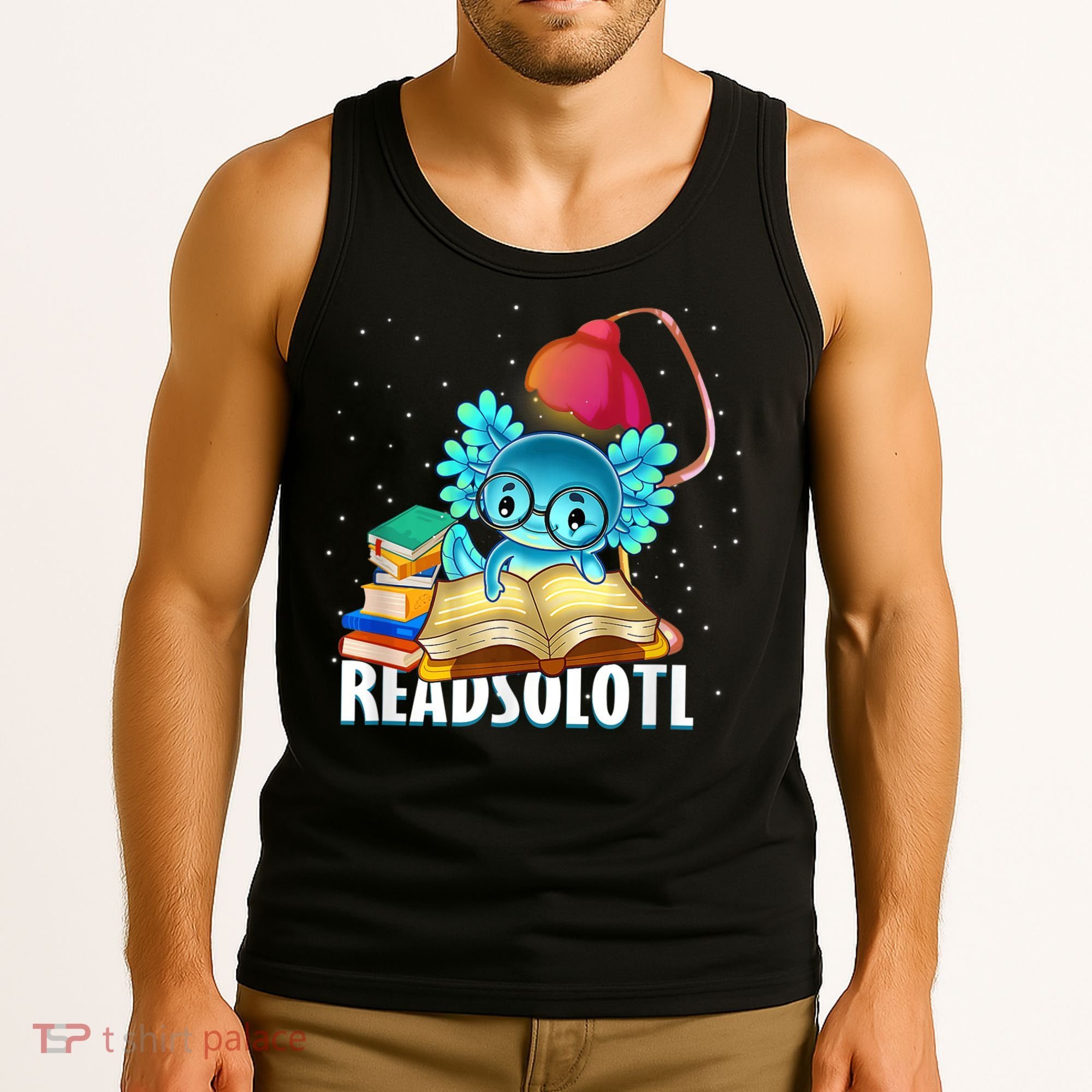 Readsolotl Axolotl Funny Reading Fish Books Lizard  Tank Top