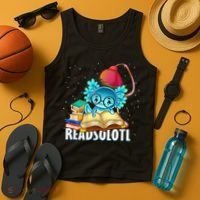 Readsolotl Axolotl Funny Reading Fish Books Lizard  Tank Top thumb 4