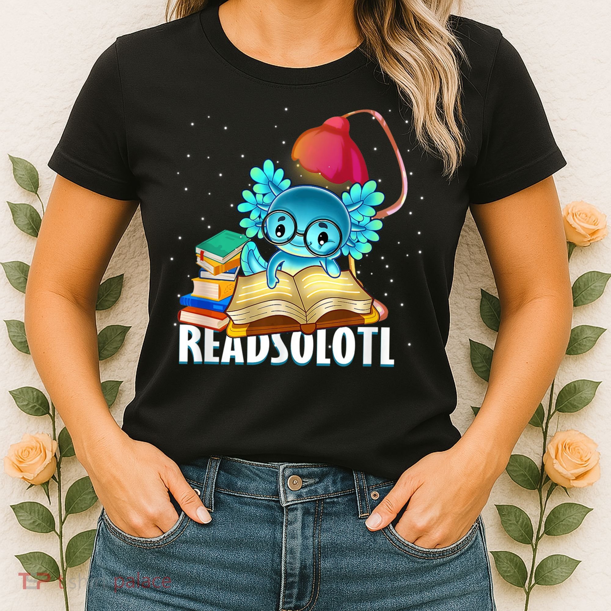 Readsolotl Axolotl Funny Reading Fish Books Lizard  Women's T-Shirt