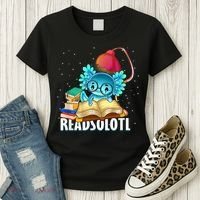 Readsolotl Axolotl Funny Reading Fish Books Lizard  Women's T-Shirt thumb 3