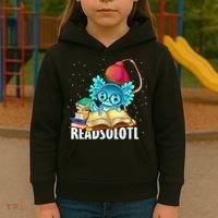 Readsolotl Axolotl Funny Reading Fish Books Lizard  Kids Hoodie thumb 3