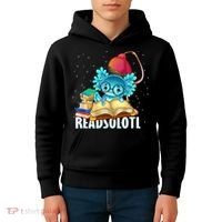 Readsolotl Axolotl Funny Reading Fish Books Lizard  Kids Hoodie thumb 4