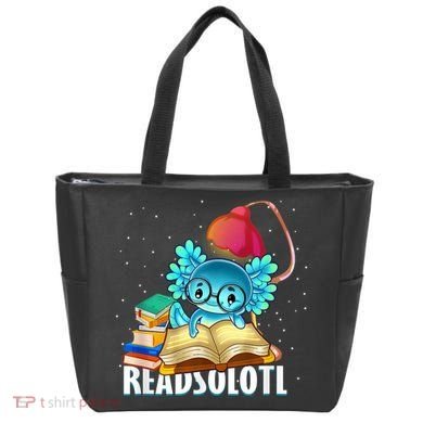 Readsolotl Axolotl Funny Reading Fish Books Lizard  Tote Bag