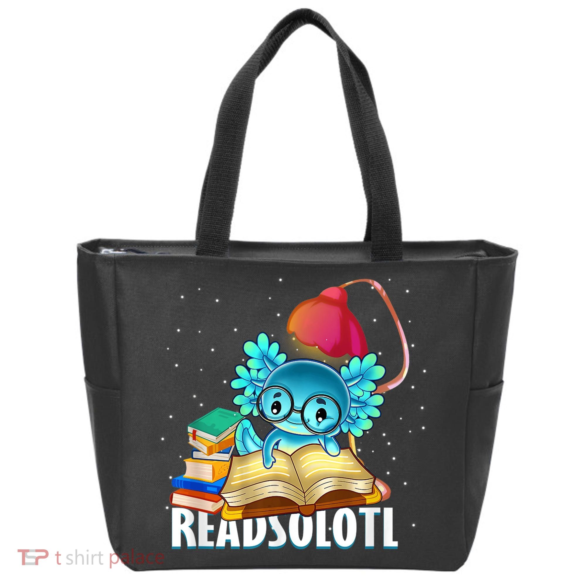 Readsolotl Axolotl Funny Reading Fish Books Lizard  Tote Bag