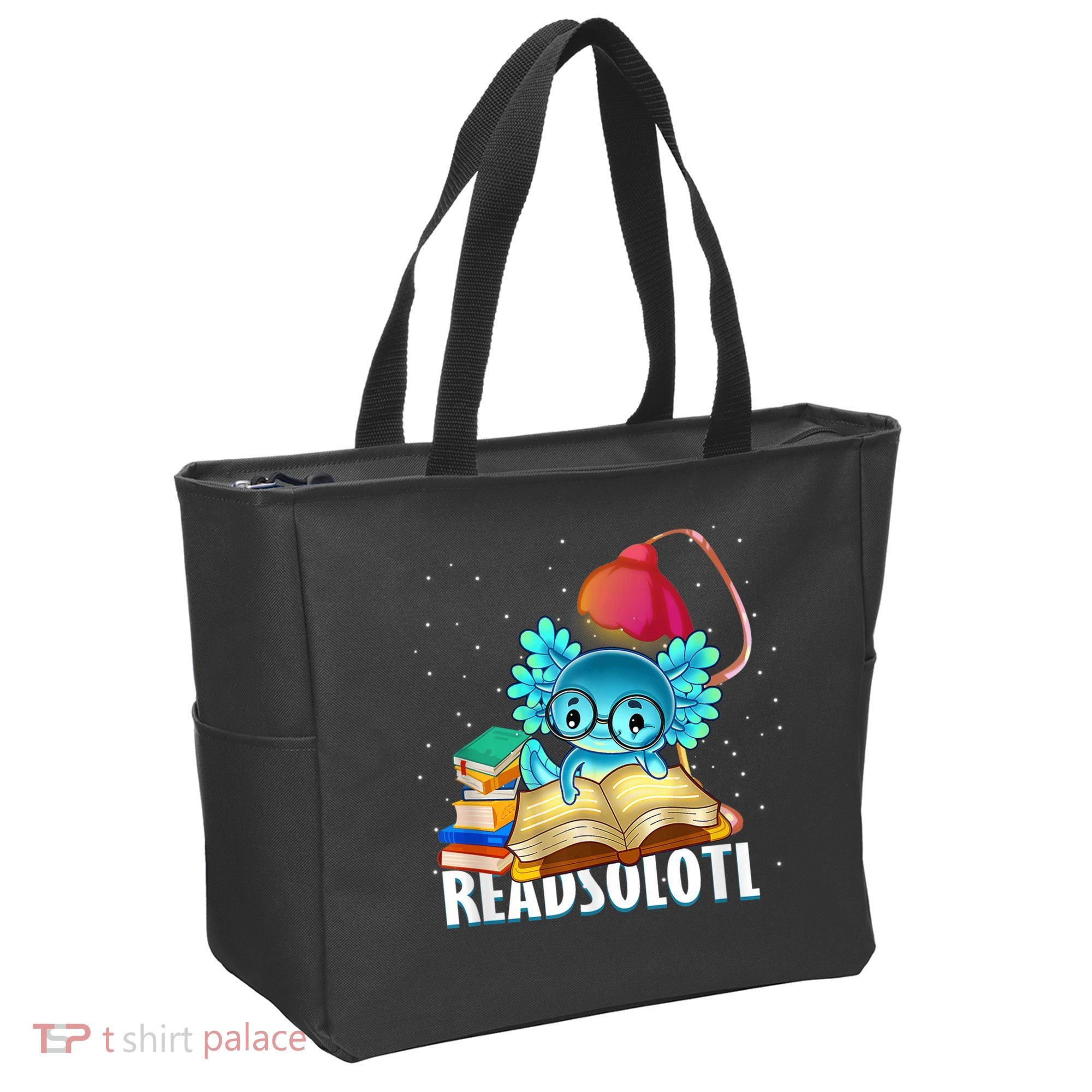 Readsolotl Axolotl Funny Reading Fish Books Lizard  Tote Bag