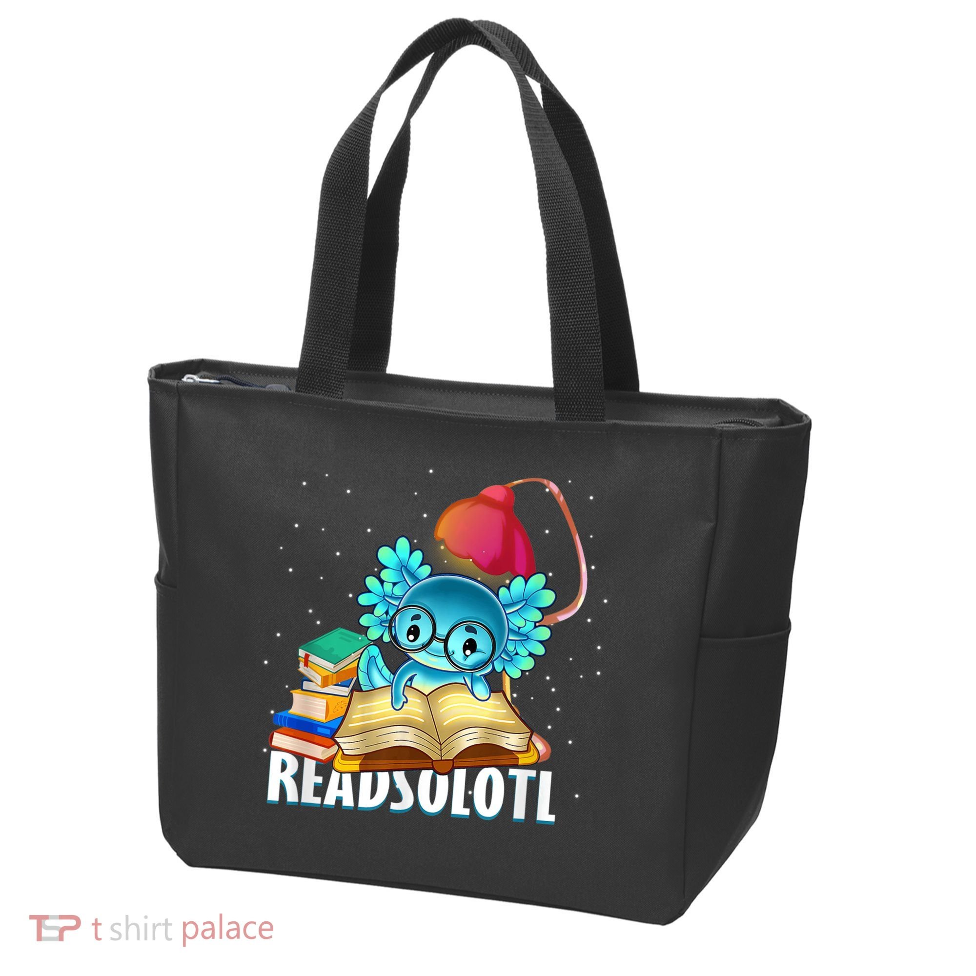 Readsolotl Axolotl Funny Reading Fish Books Lizard  Tote Bag
