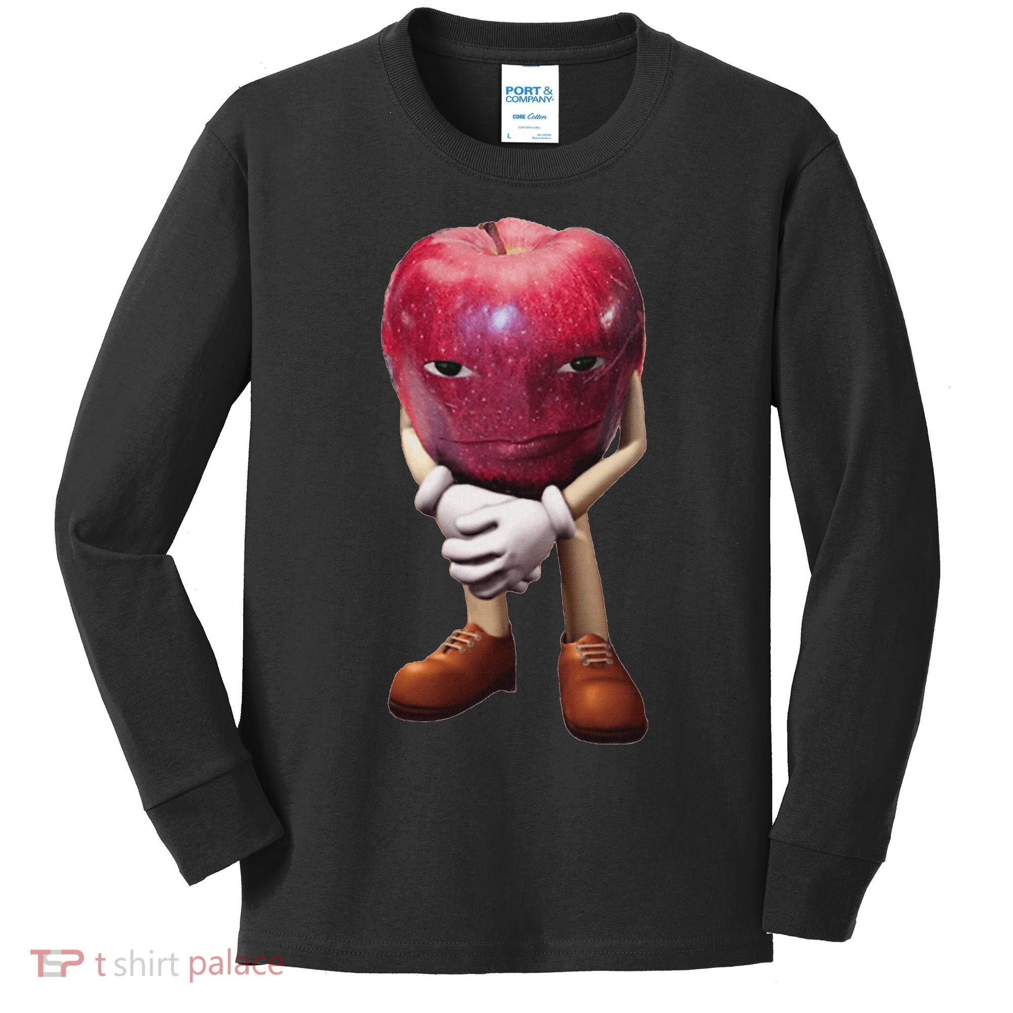 Rizz Apple Funny Meme Kids Long Sleeve Shirt