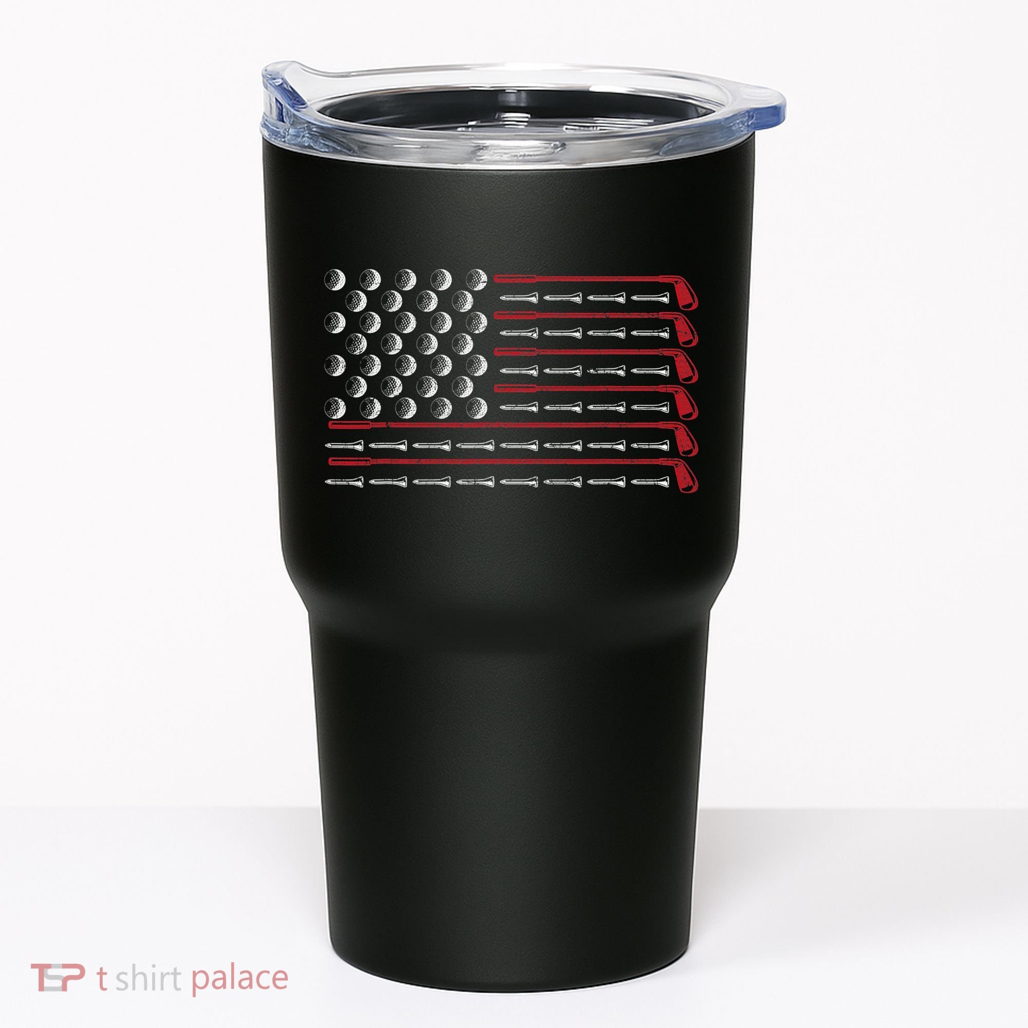 Retro American Flag Golf Gift for Golfer Funny Golf Club Tumbler