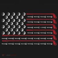 Retro American Flag Golf Gift for Golfer Funny Golf Club Ornament thumb 1