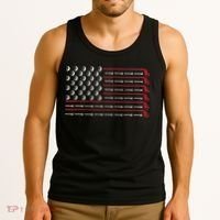 Retro American Flag Golf Gift for Golfer Funny Golf Club Tank Top thumb 3