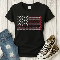 Retro American Flag Golf Gift for Golfer Funny Golf Club Women's T-Shirt thumb 3