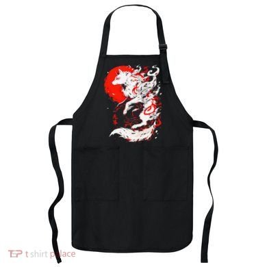 Retro Animal Funny Fox Vintage Okami Basic Japan Style Gift Apron
