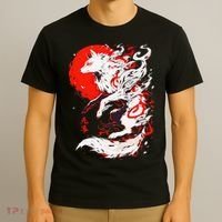 Retro Animal Funny Fox Vintage Okami Basic Japan Style Gift T-Shirt thumb 3