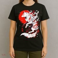 Retro Animal Funny Fox Vintage Okami Basic Japan Style Gift T-Shirt thumb 4