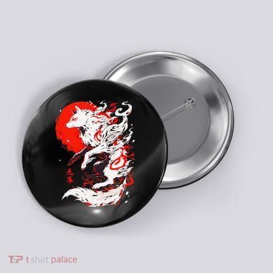 Retro Animal Funny Fox Vintage Okami Basic Japan Style Gift Button