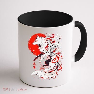 Retro Animal Funny Fox Vintage Okami Basic Japan Style Gift Coffee Mug back
