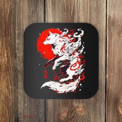 Retro Animal Funny Fox Vintage Okami Basic Japan Style Gift Coaster