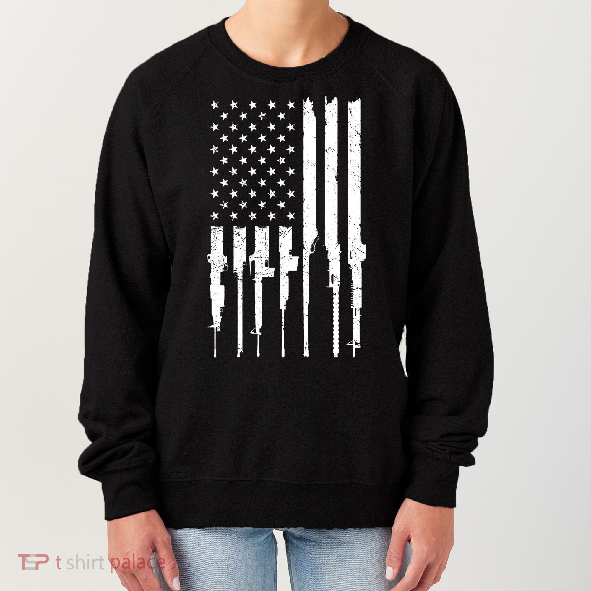 Rifle American Flag Women's Sweatshirt