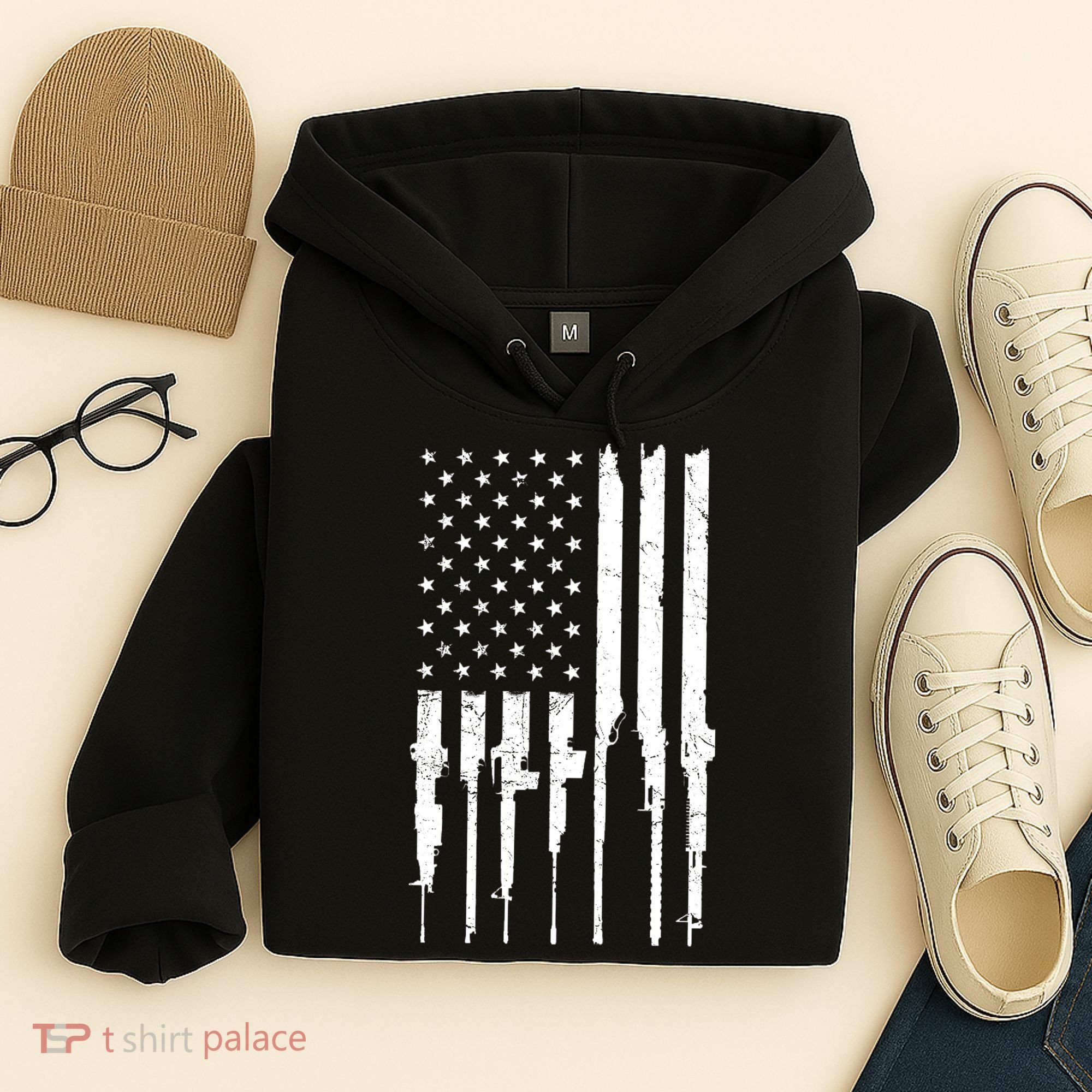 Rifle American Flag Hoodie