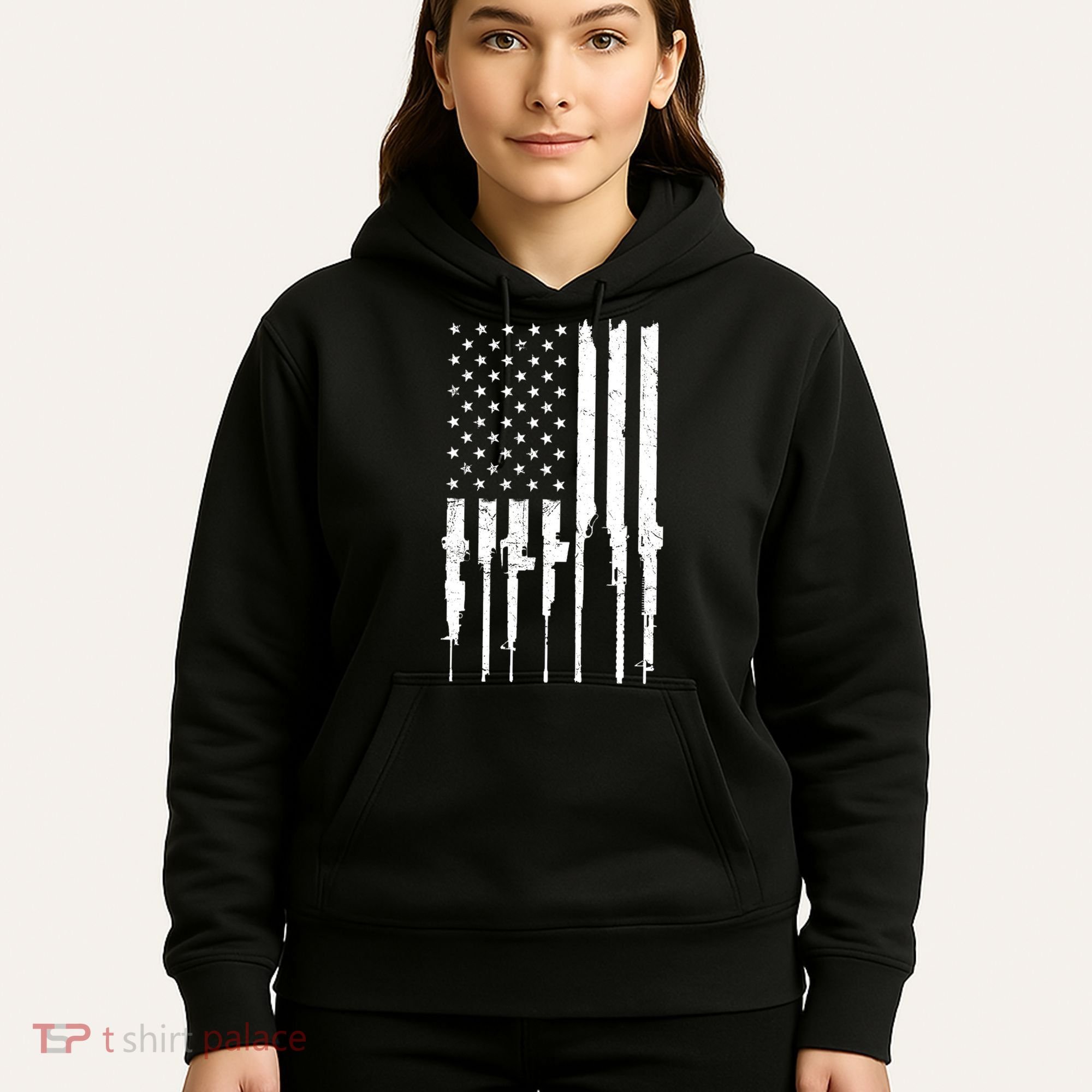 Rifle American Flag Hoodie