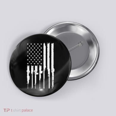 Rifle American Flag Button