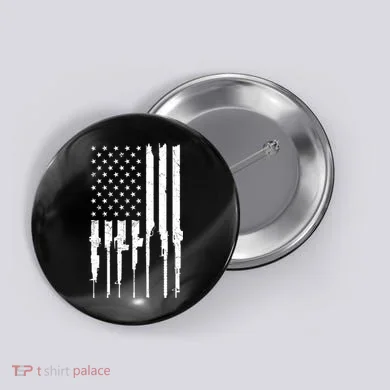 Rifle American Flag Button