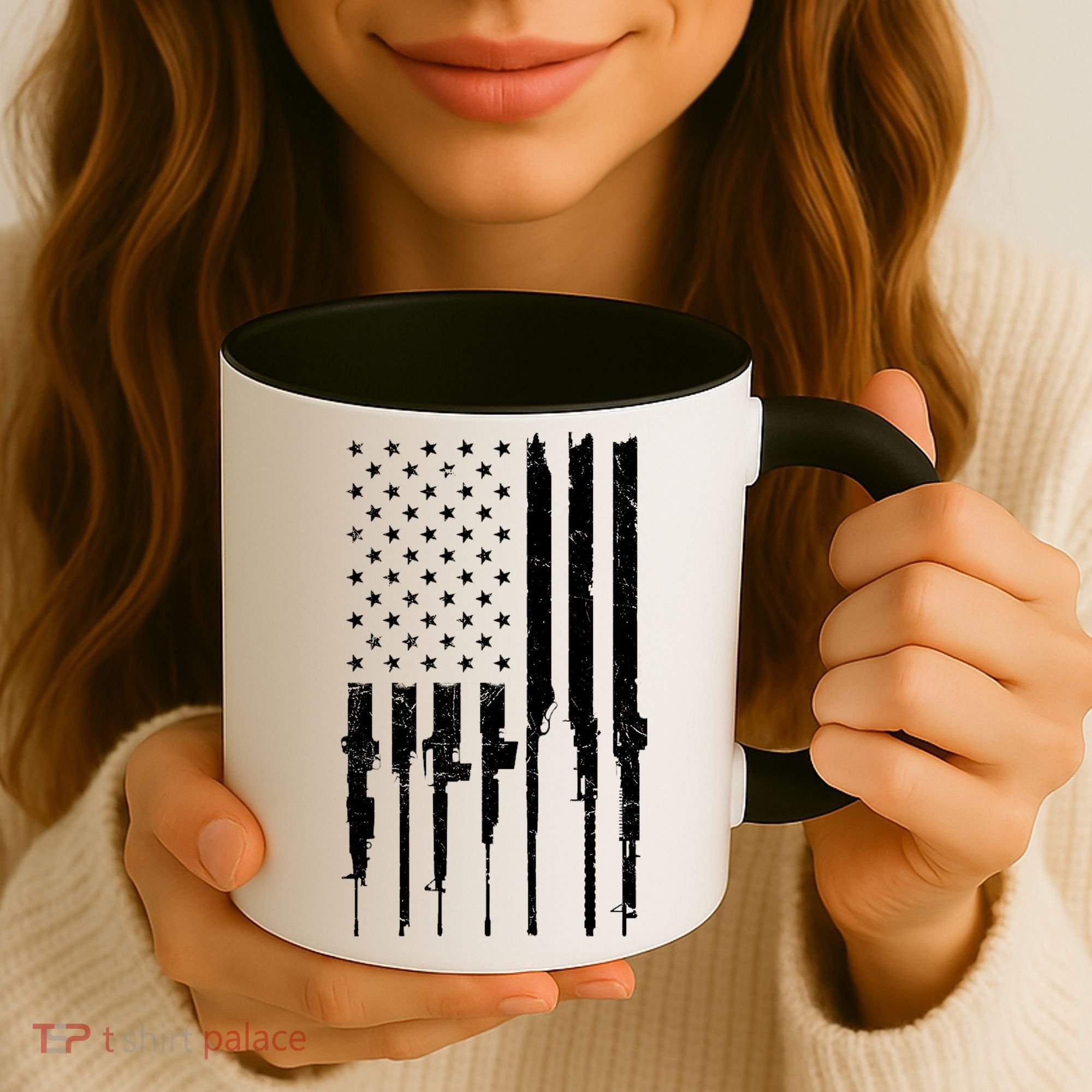 Rifle American Flag Coffee Mug