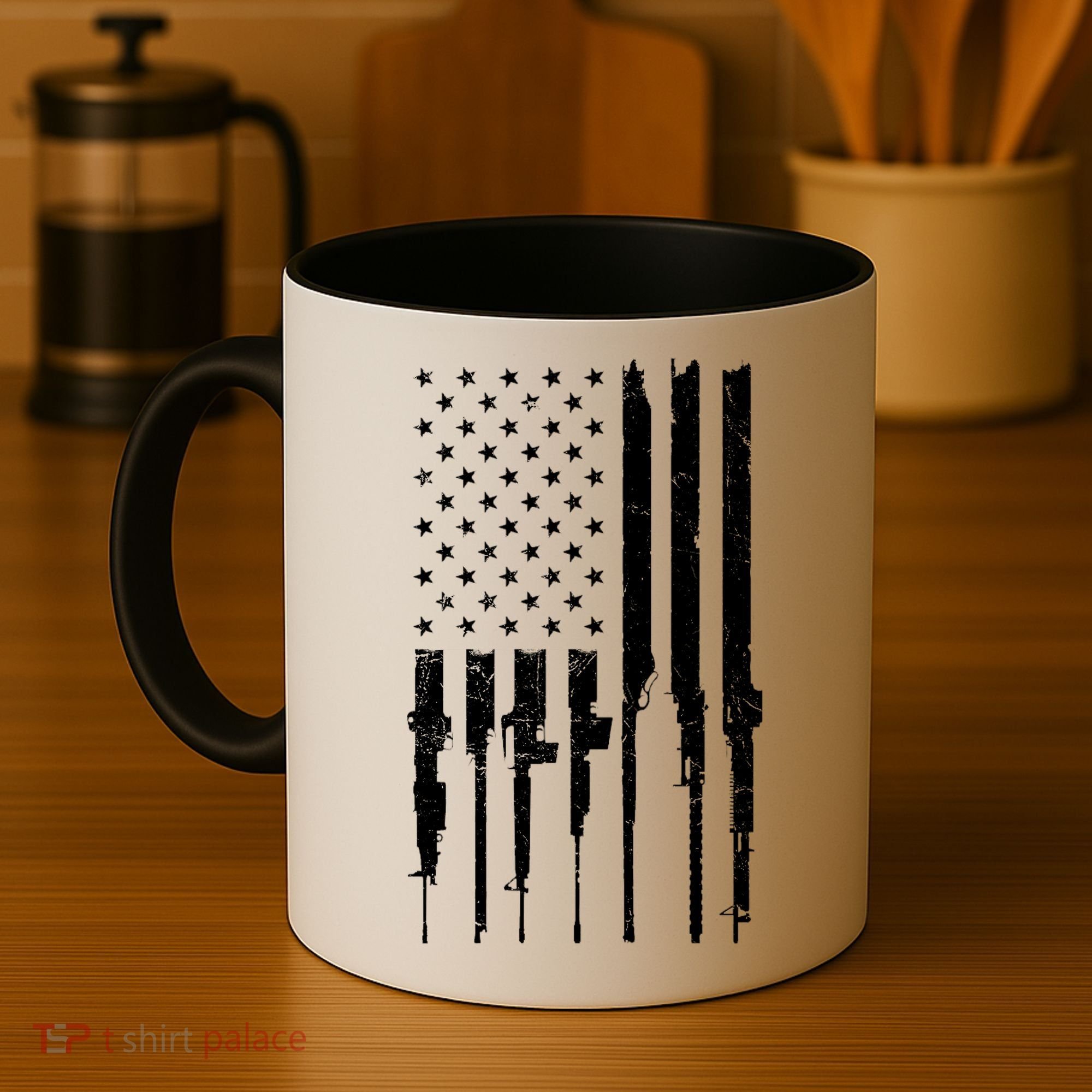 Rifle American Flag Coffee Mug