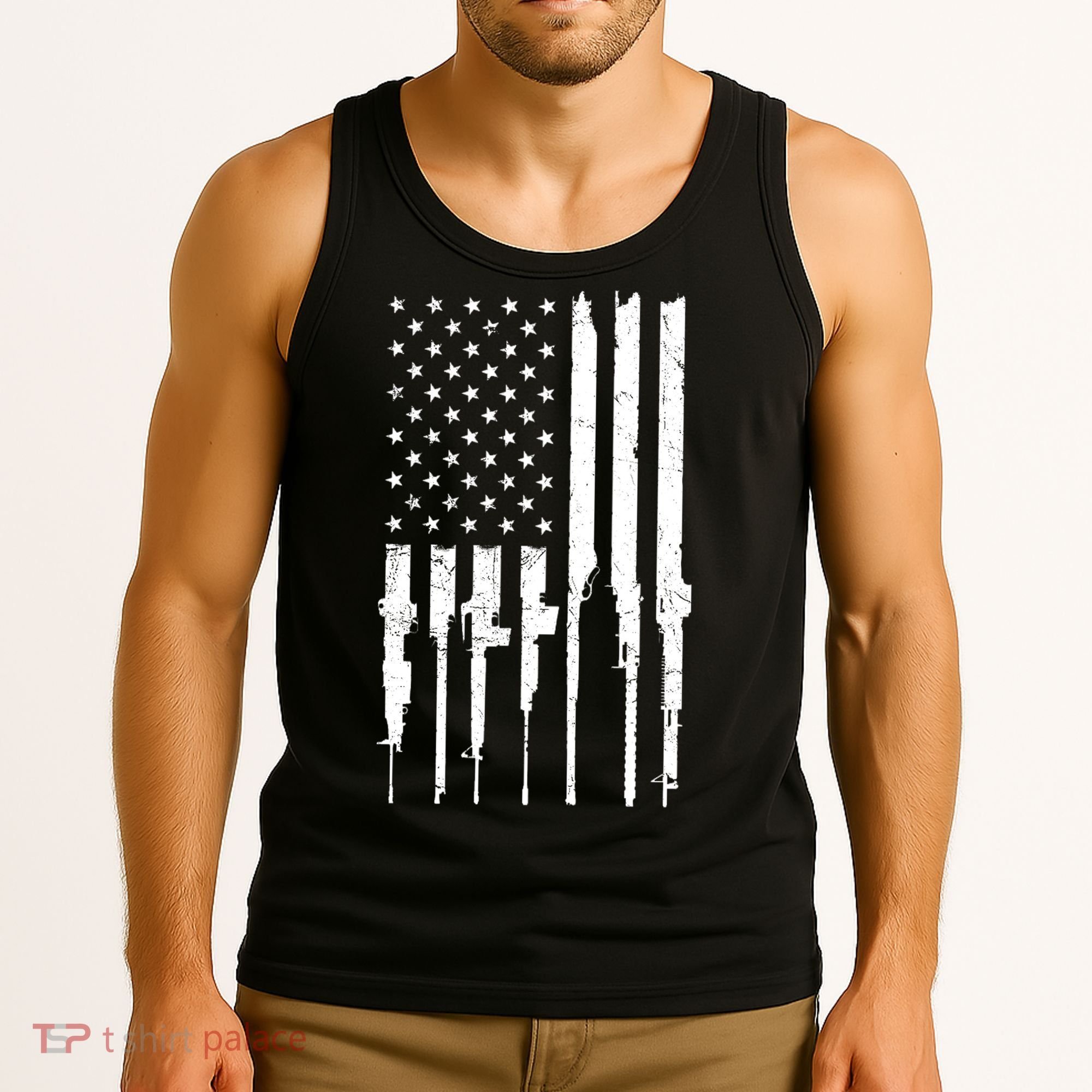 Rifle American Flag Tank Top