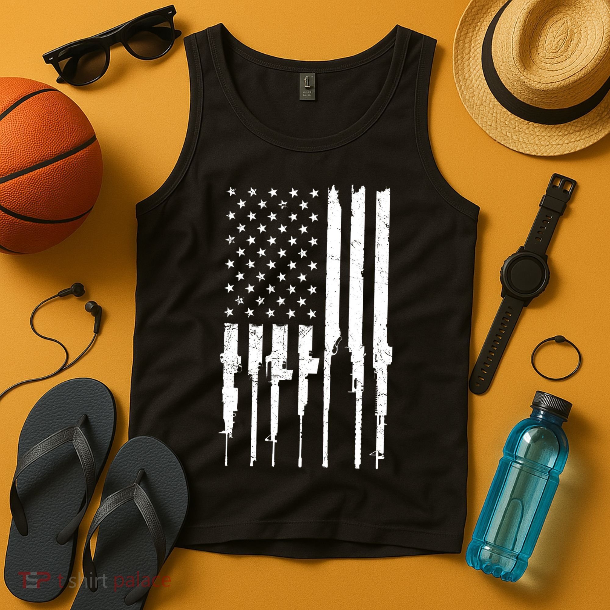 Rifle American Flag Tank Top