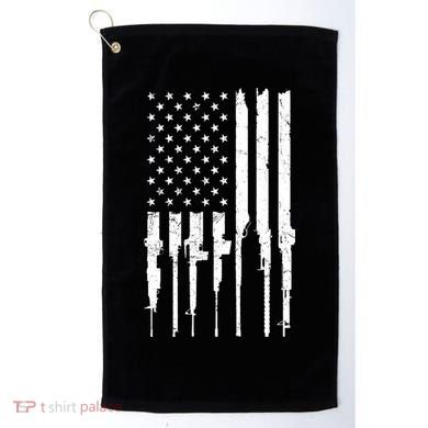 Rifle American Flag Golf Towel