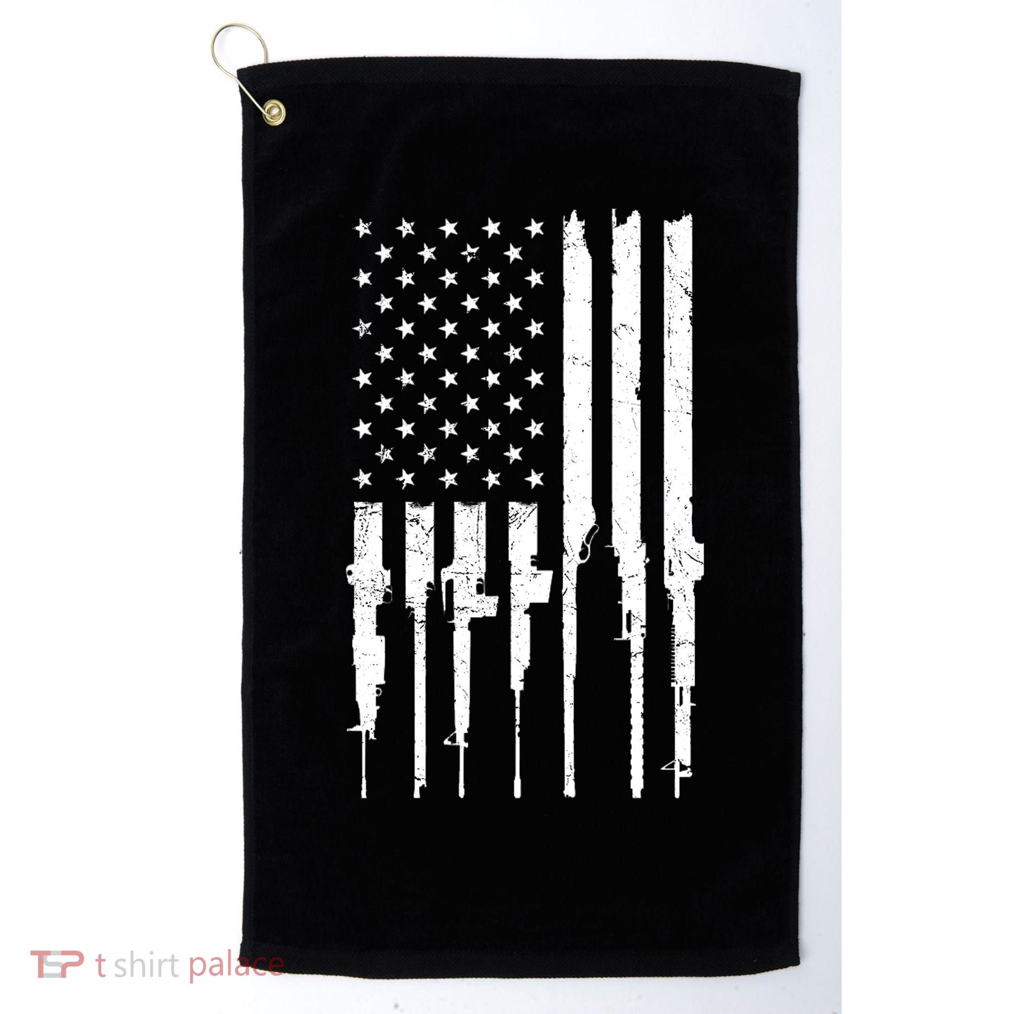 Rifle American Flag Golf Towel