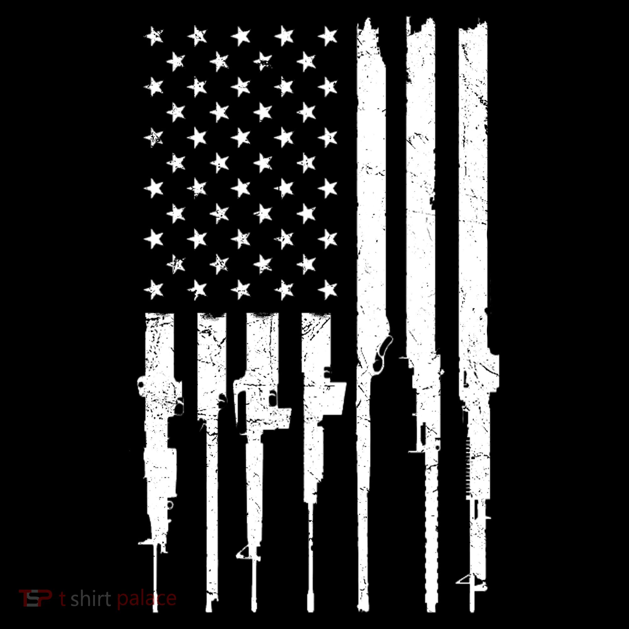 Rifle American Flag Women's Long Sleeve Shirt
