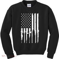 Rifle American Flag Kids Sweatshirt thumb 0