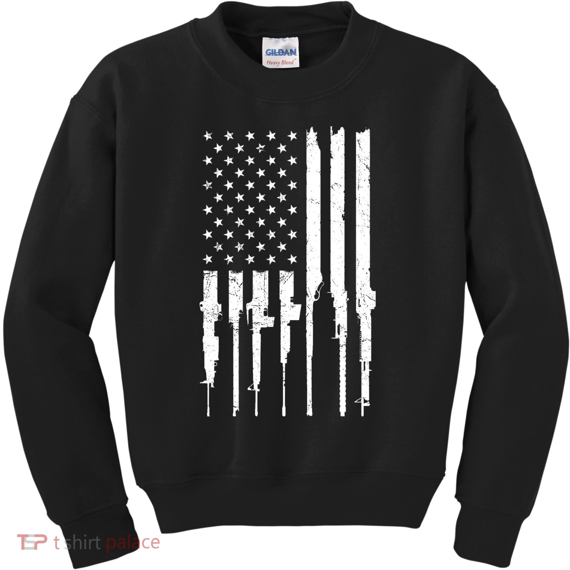 Rifle American Flag Kids Sweatshirt
