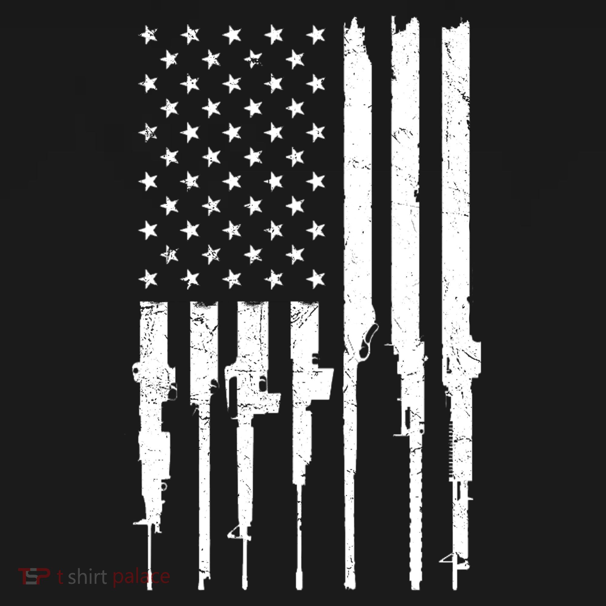 Rifle American Flag Kids T-Shirt