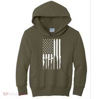 Rifle American Flag Kids Hoodie thumb 0