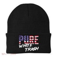 Redneck  American Flag Usa Pure White Trash Beanie thumb 0