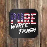 Redneck  American Flag Usa Pure White Trash Coaster thumb 0