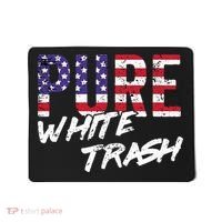 Redneck  American Flag Usa Pure White Trash Mousepad thumb 0