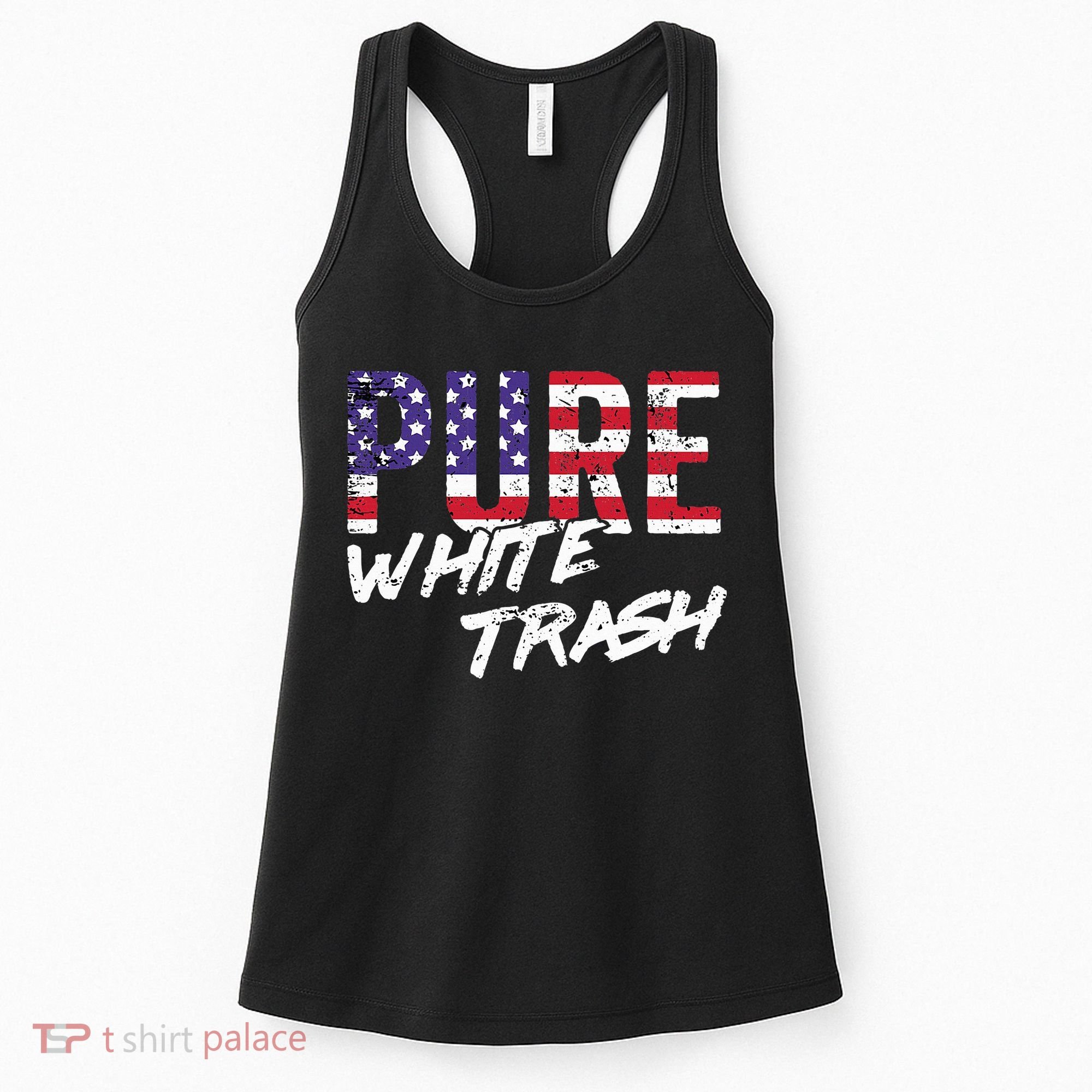 Redneck  American Flag Usa Pure White Trash Women's Tank Top