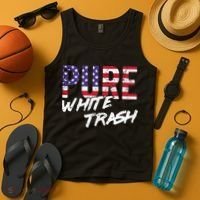 Redneck  American Flag Usa Pure White Trash Tank Top thumb 4