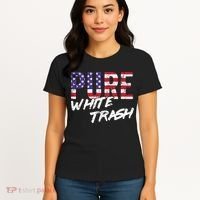 Redneck  American Flag Usa Pure White Trash Women's T-Shirt thumb 4