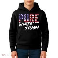 Redneck  American Flag Usa Pure White Trash Kids Hoodie thumb 4