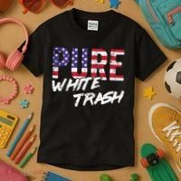 Redneck  American Flag Usa Pure White Trash Kids T-Shirt thumb 3