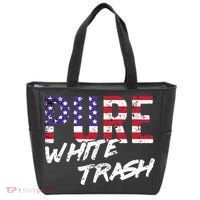 Redneck  American Flag Usa Pure White Trash Tote Bag thumb 0