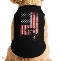 Retro American Flag Tractor Gift  Tractor Farm  Doggie Tank thumb 0