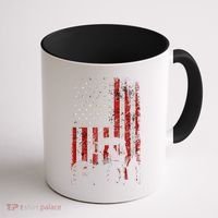 Retro American Flag Tractor Gift  Tractor Farm  Coffee Mug thumb 1